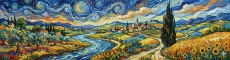 FISHER Cserélhető előlap Art sorozathoz, Van Gogh stílusú minta